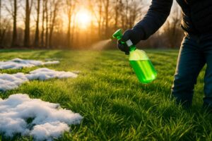 Waarom het besproeien van het gazon in de winter met dit schoonmaakmiddel het mos vernietigt, maar ook veel meer