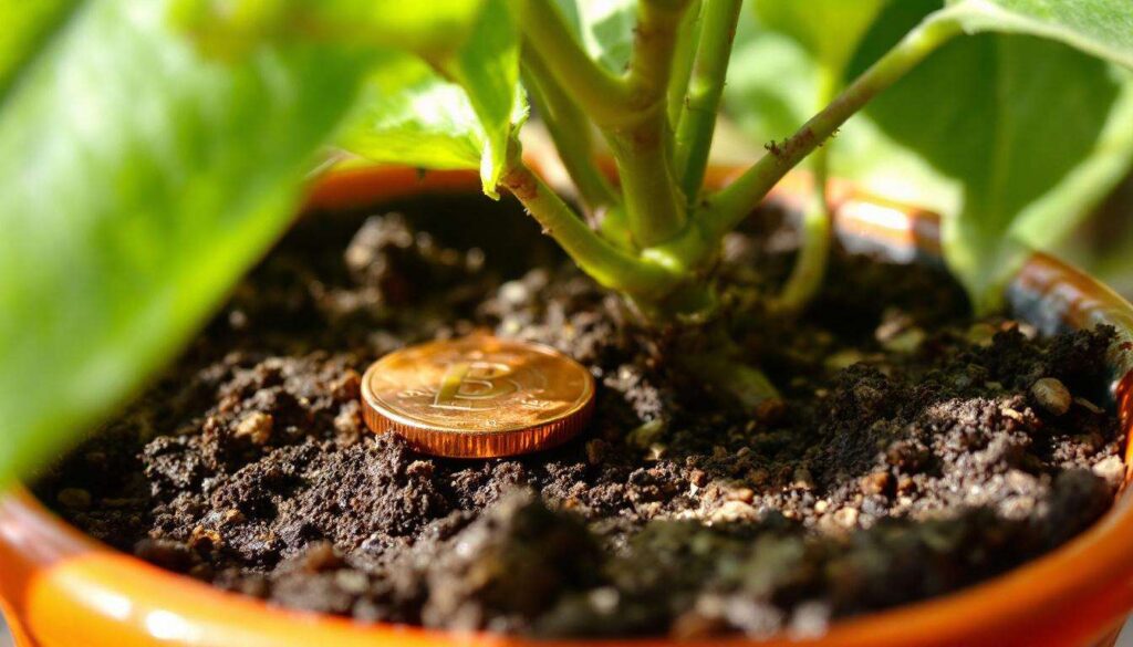 Waarom je een koperen munt op de bodem van je bloempot moet leggen