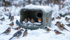 Dit kleine plastic potje, dat vaak wordt weggegooid, verandert deze winter in een onmisbare schuilplaats voor vogels